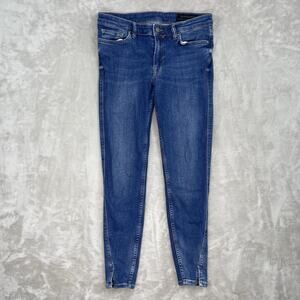 AllSaints Mast Twisted Jeans Women's 26 Blue Denim Cropped Skinny Denim Low Rise